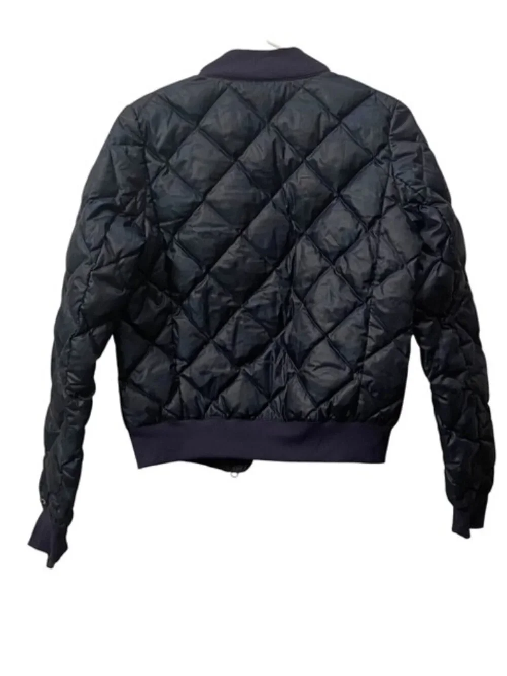 Alo Yoga Idol Quilted Bomber Jacket Down Puffer Navy Blue Camo Size XS
